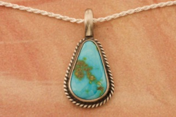Genuine Sonoran Turquoise Sterling Silver Pendant